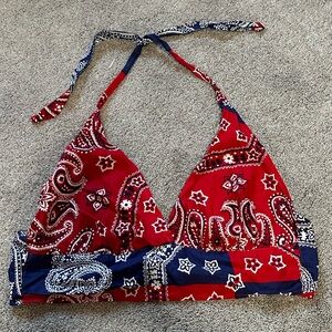 Western Bandanna Style Crop Top